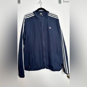 Adidas navy Blue Windbreaker with Signature Stripes. Men’s large